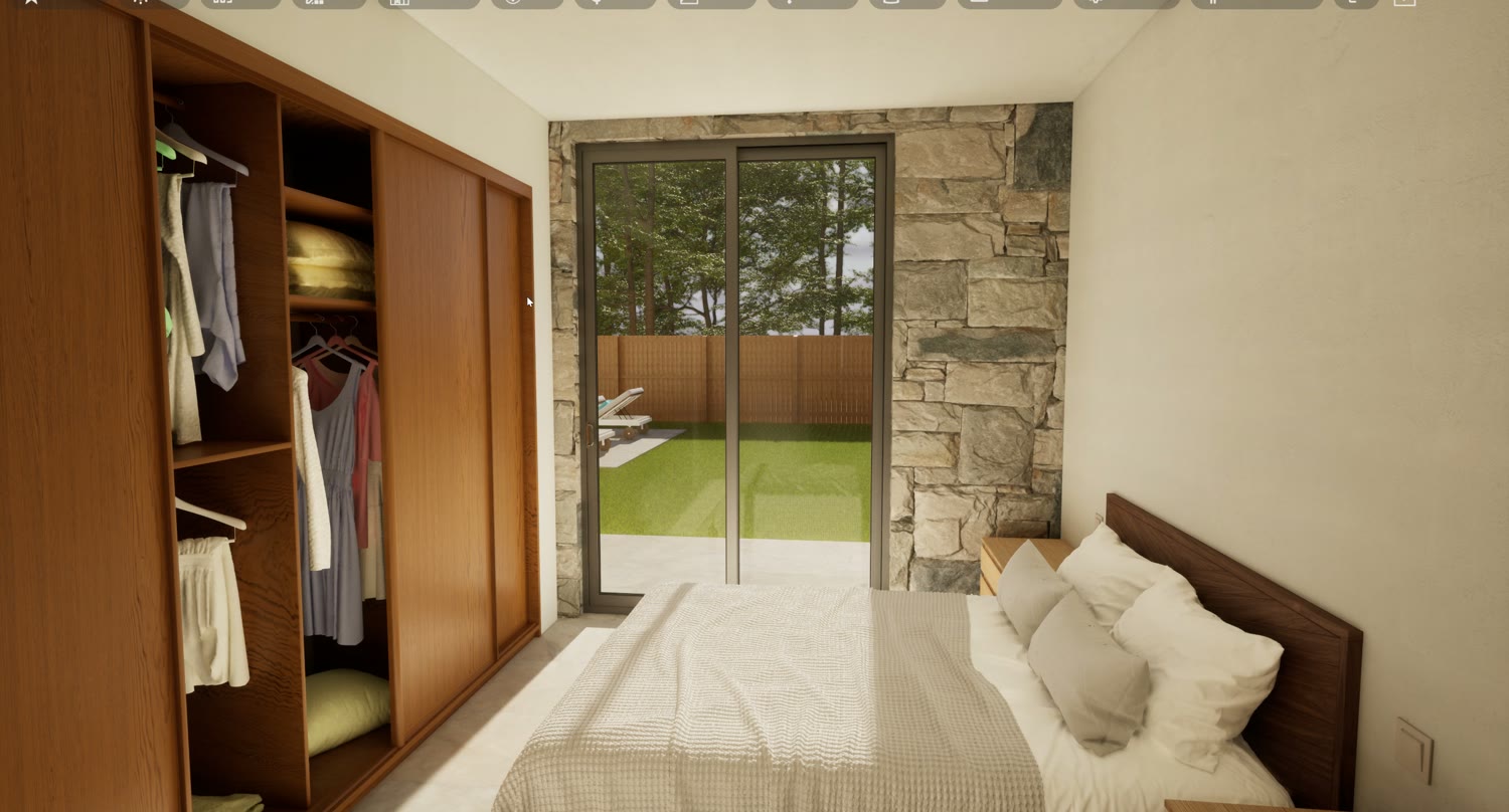 Dormitorio principal con vestidor abierto