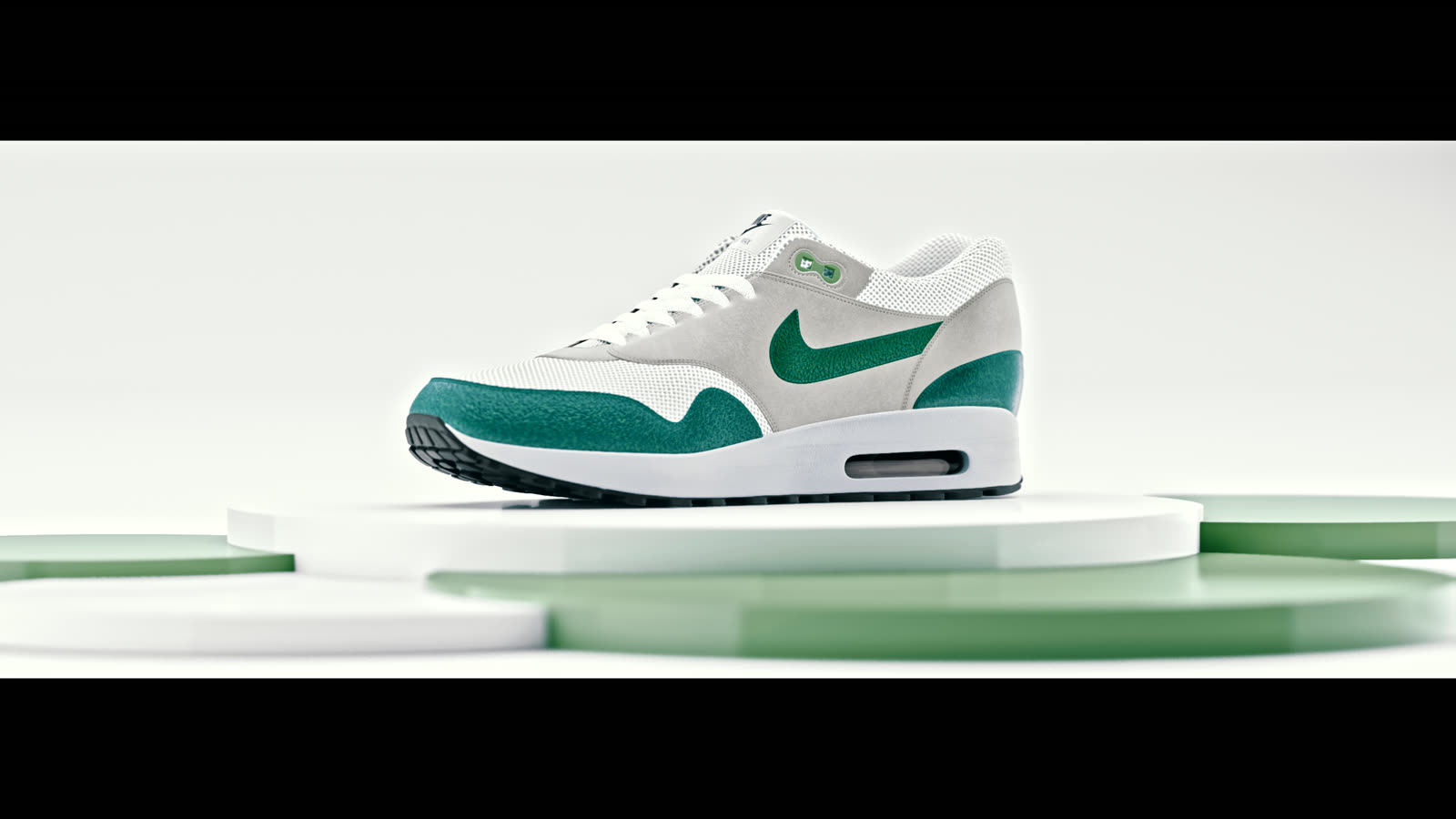 Nike Air Max verde sobre plataformas circulares