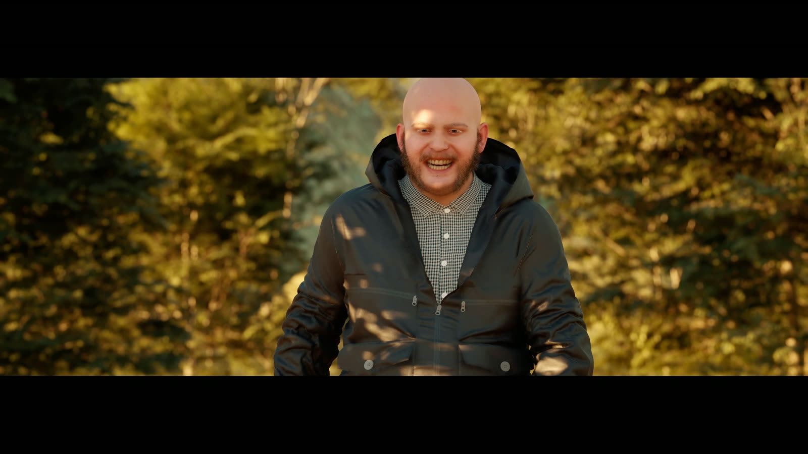 Kevin sonriendo, animación facial