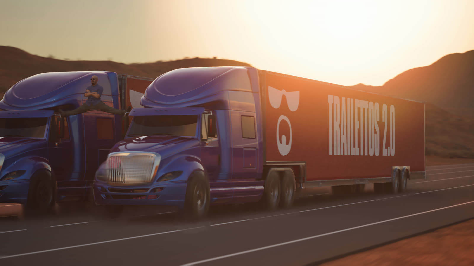 Camión con el logotipo de Trailettos 2.0 en el remolque